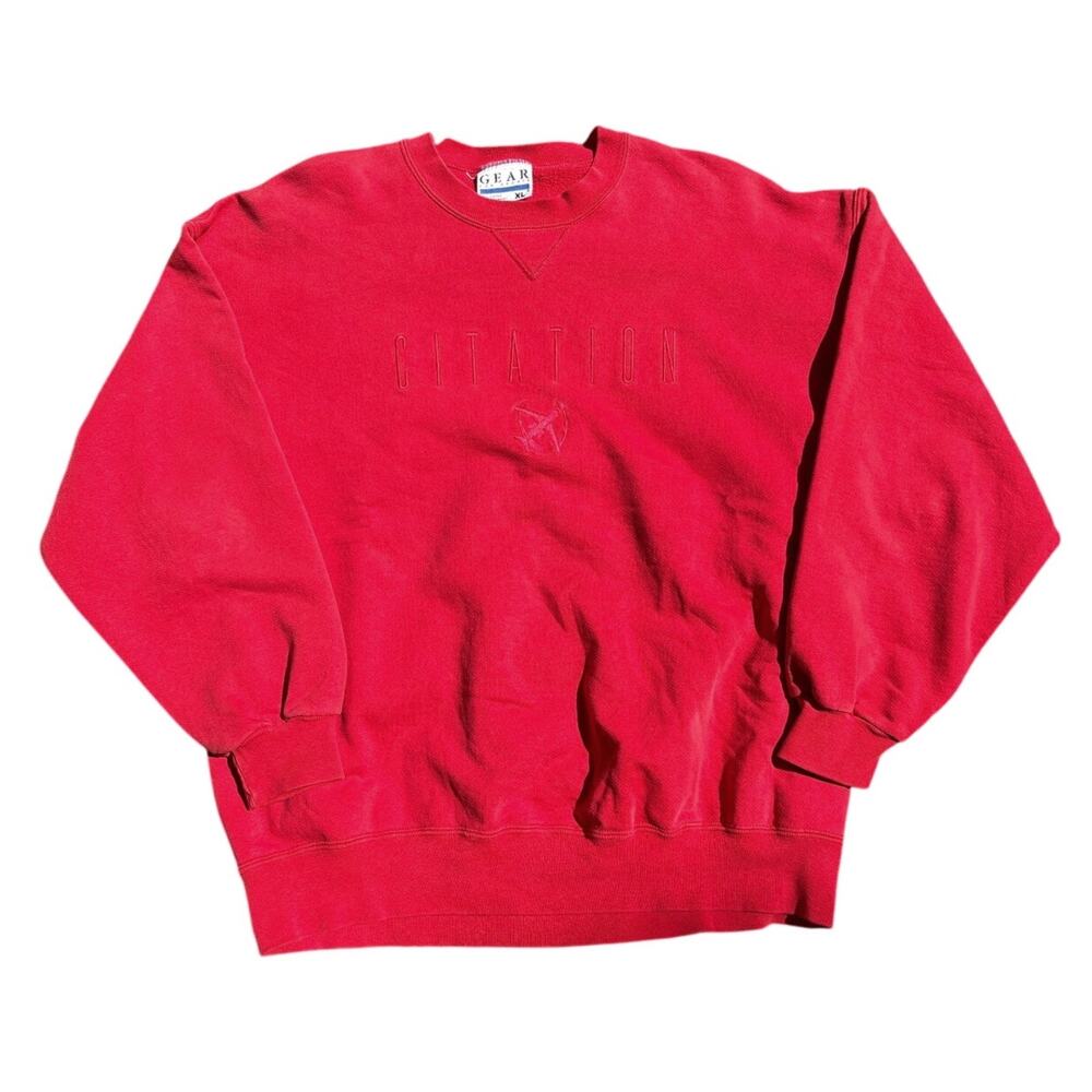 Men's 90s Cessna Citation Airplane Crewneck